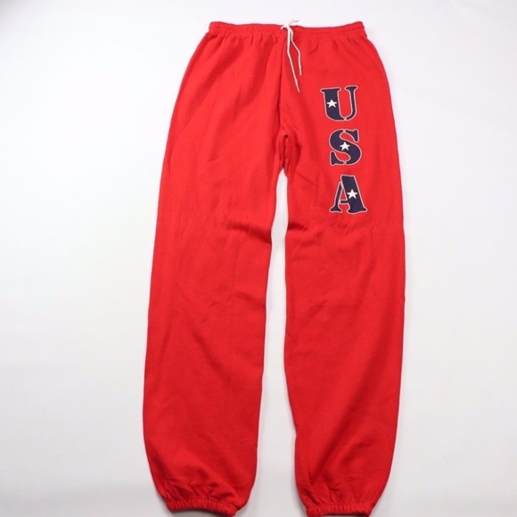 Vintage USA Spell Out Joggers Jogger Pants Red XL - Picture 1 of 5